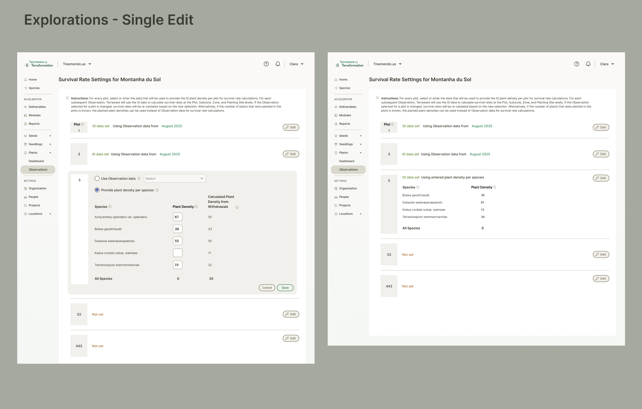 Second iteration with single edit focus